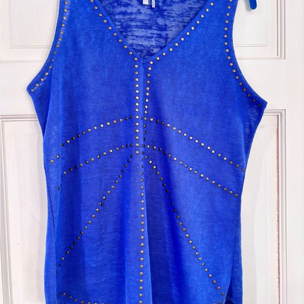 Essentials Royal Blue Studded Tank Top